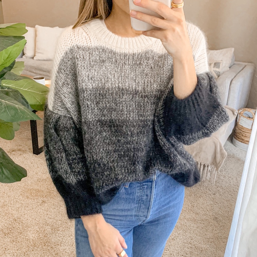 Caroline Constas Ombré Mohair Stripe Sweater Small